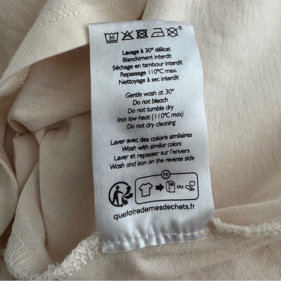 Sézane Book Club T-Shirt in Twine/Burgundy - Picture 7 of 8